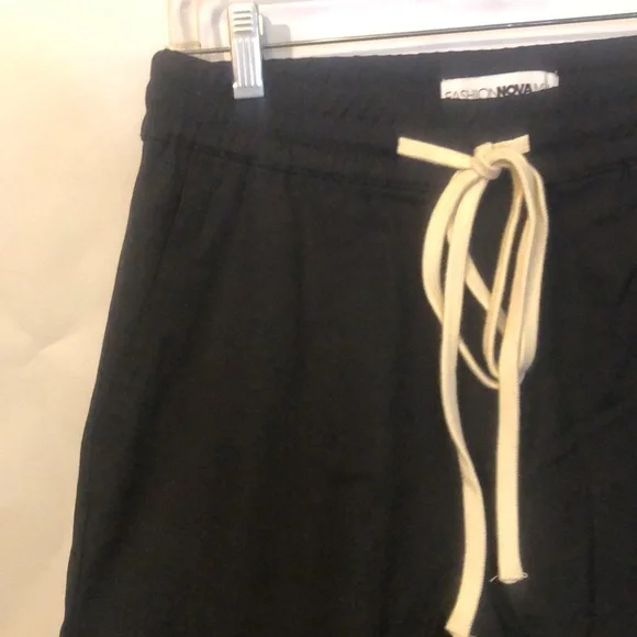 Black Drawstring Slacks - Picture 2 of 7